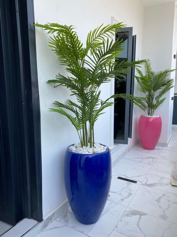 170CM SIX STEM PALM PLANTS POTTED WITH 80CM CLASSIC FIBERGLASS POTS