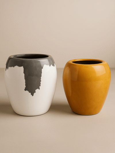 Mendels Apple fiberglass pot vase planters | 45cm and 40cm