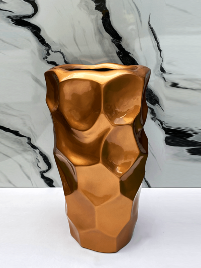 mendels gold rock fiberglass flower planter