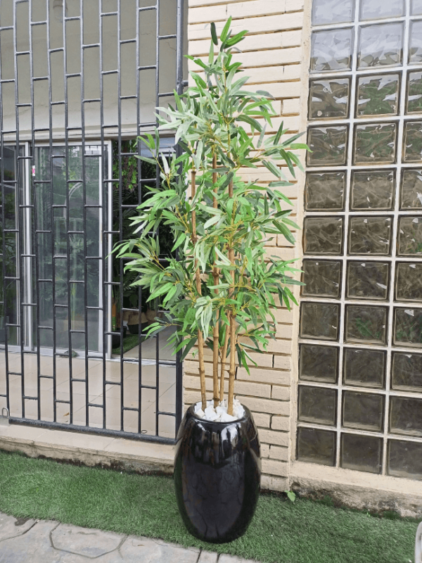 100cm natural bamboo plant potted 50cm classic fiberglass pot