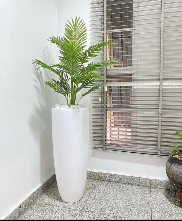 100cm palm plant potted with 120cm slim cylinder vase