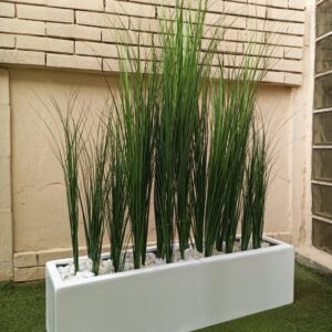 130cm grass plant potted with 25cm x 100cm trough fiberglass planter