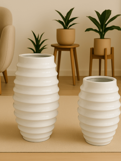 Mendels Honeycomb Fiberglass Flower Planter | 77cm And 55cm