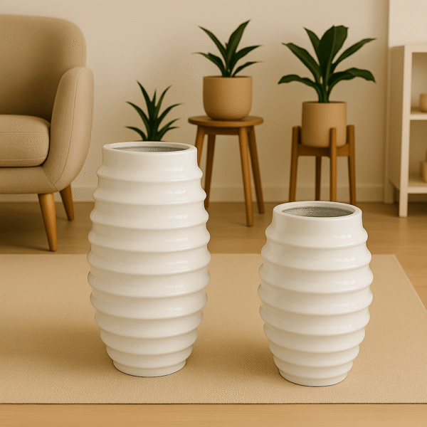 Mendels Honeycomb Fiberglass Flower Planter | 77cm And 55cm