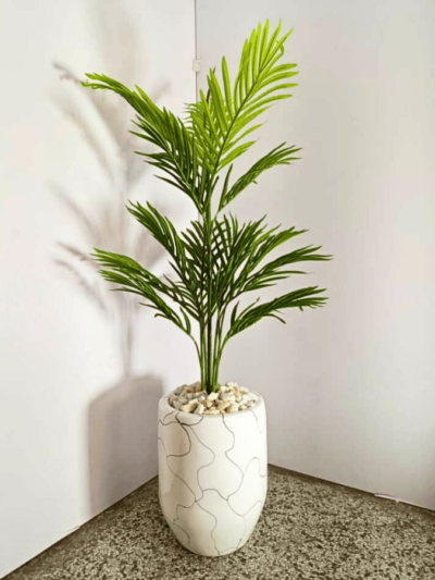 120cm Artificial Palm Plant potted in crack design 40cm Fiberglass Pot | Height - 160cm