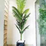 Artificial Potted Combo Palm Plant With A Fiberglass Pot