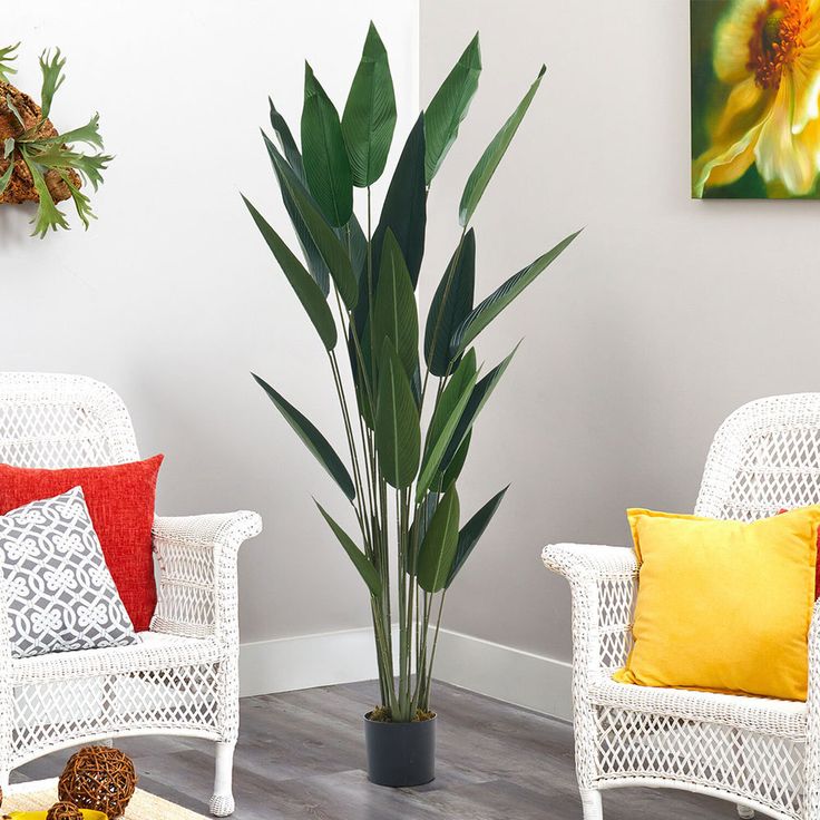 faux tropical plants