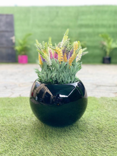 Round ball fiberglass pot