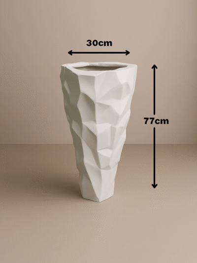Bold Jagged Edge Fiberglass Pot – 77CM Tall, Striking Design