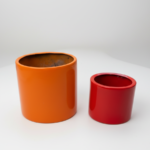 Modern Half-Cylinder Fiberglass Pot – 23cm/35CM Tall, Sleek Design