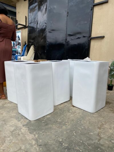 Cuboid fiberglass plant planter