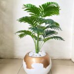 Artificial mini fan palm plant