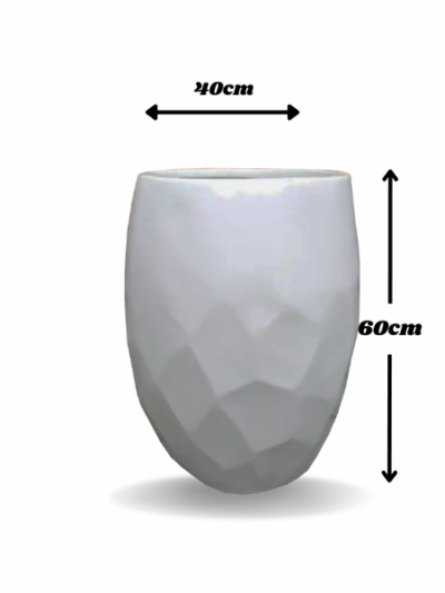 Facet fiberglass planter