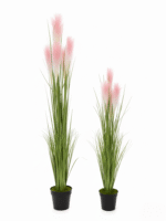 Chic Artificial Reed Plants with Pink Flowers – 90cm & 120cm Decorative Heights