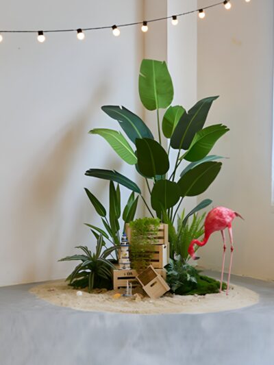 Premium Landscape Design with Artificial Plants and Decorative Moss