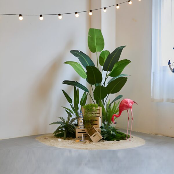 Premium Landscape Design with Artificial Plants and Decorative Moss