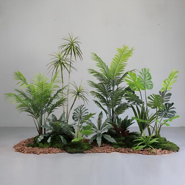 Premium Landscape Design with Artificial Plants and Decorative Moss