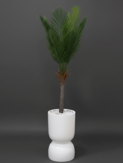 Elegant Tumbler Vase with 180cm Palm Tree Combo – Artificial Plant Arrangement for Modern Décor