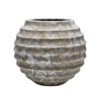 Rustic Fiberglass Ball Ring Planter for Modern and Outdoor Decor