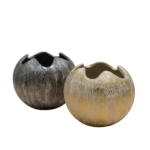 Rustic Fiberglass Pinch-Top Planter 35cm – Compact Decorative Planter for Modern Interiors