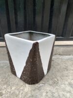 Tapered Edge Square Vase 30cm (Artistic Design) Fiberglass Planter - Image 2