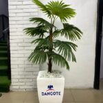 Artificial Fan Palm 150cm–165cm in Belly Fiberglass Vase | Luxury Indoor Palm Nigeria