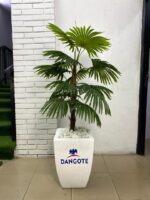 Artificial Fan Palm 150cm–165cm in Belly Fiberglass Vase | Luxury Indoor Palm Nigeria