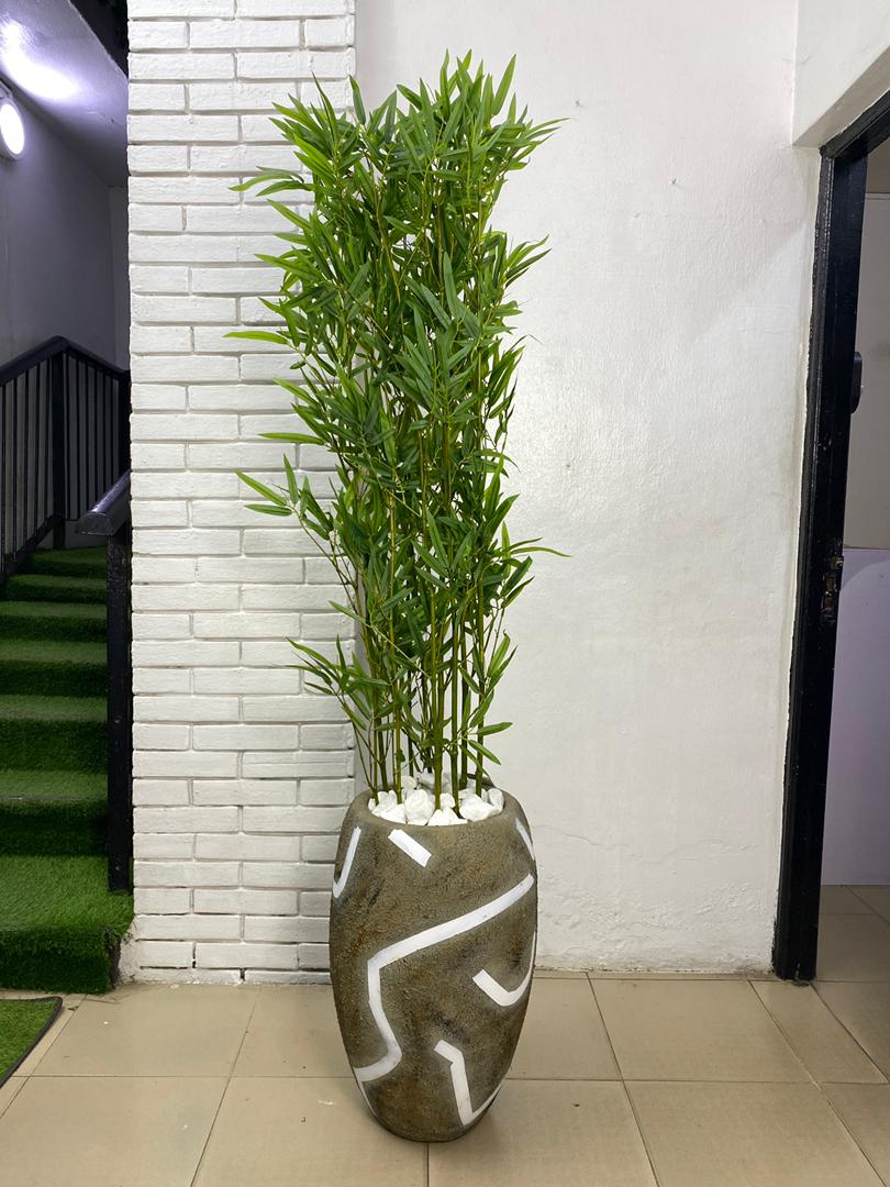 ArtificialFanPalm Artificial Tiny Bamboo Stick 200cm–215cm in Rustic Classic Fiberglass Vase | Tall Indoor Décor Nigeria - Image 1