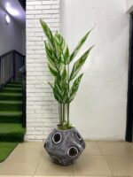 Artificial Skybird Plant 163cm–183cm in Artistic Onion Fiberglass Vase | Luxury Indoor Plant Nigeria