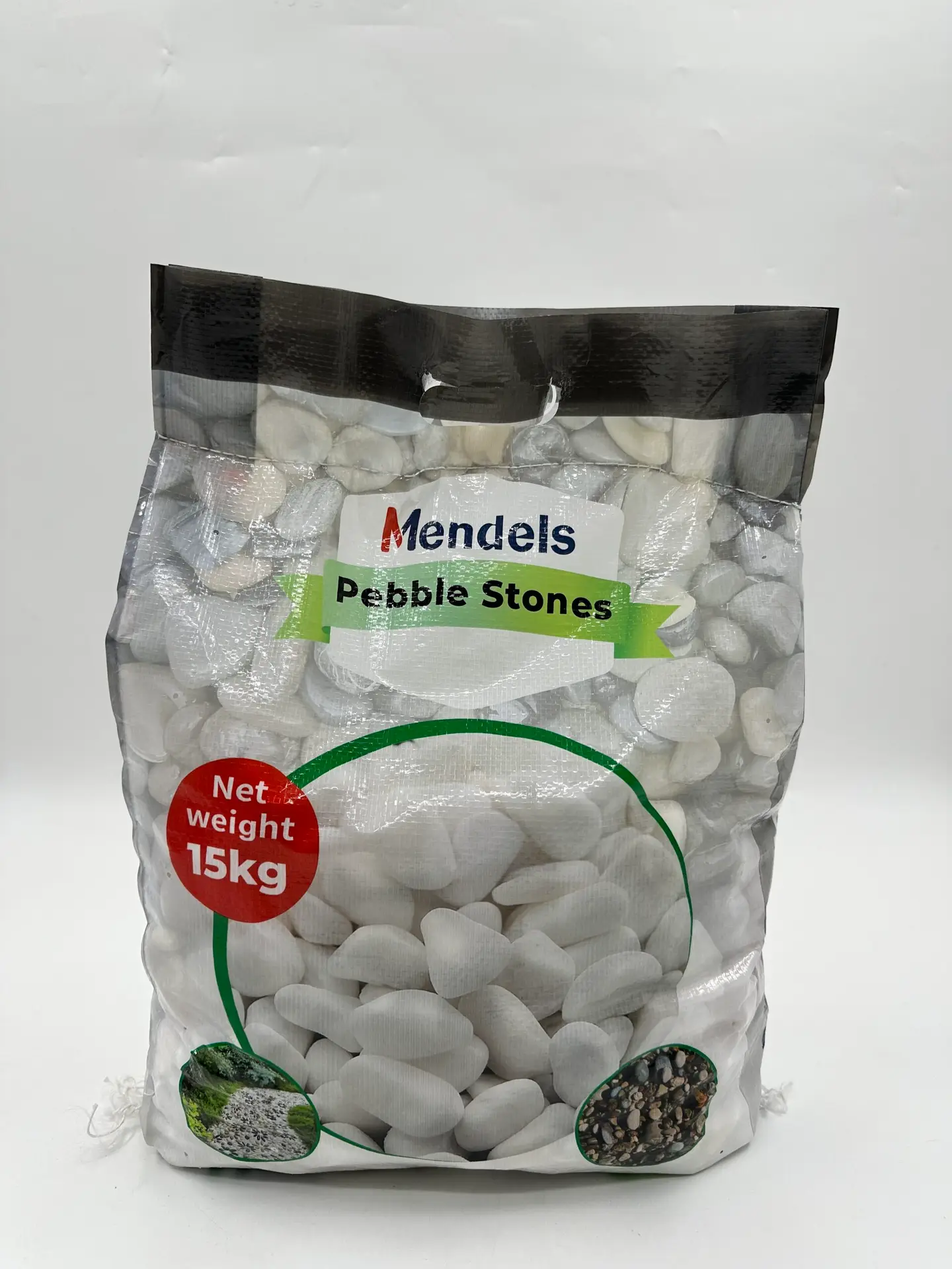 Mendels pebble stones Premium White Pebble Stones 15kg – Decorative Mendels Pebbles for Landscaping and Interior Design - Image 1