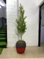 Artificial Olive Tree 200cm–215cm in Rustic Apple Fiberglass Vase | Luxury Indoor Plant Nigeria