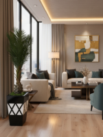 Artificial Skybird Plant 215cm–230cm in Rustic Cone Fiberglass Vase | Tall Indoor Décor Nigeria - Image 2