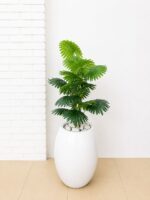 Artificial Mini Plants in Fiberglass Vase 95cm with White Pebble Stones | Modern Indoor Décor Nigeria - Image 3