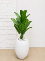 Artificial Mini Plants in Fiberglass Vase 95cm with White Pebble Stones | Modern Indoor Décor Nigeria - Image 9