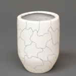 Chic Half-Cylinder fiber Pot – 42CM Tall, Modern Style