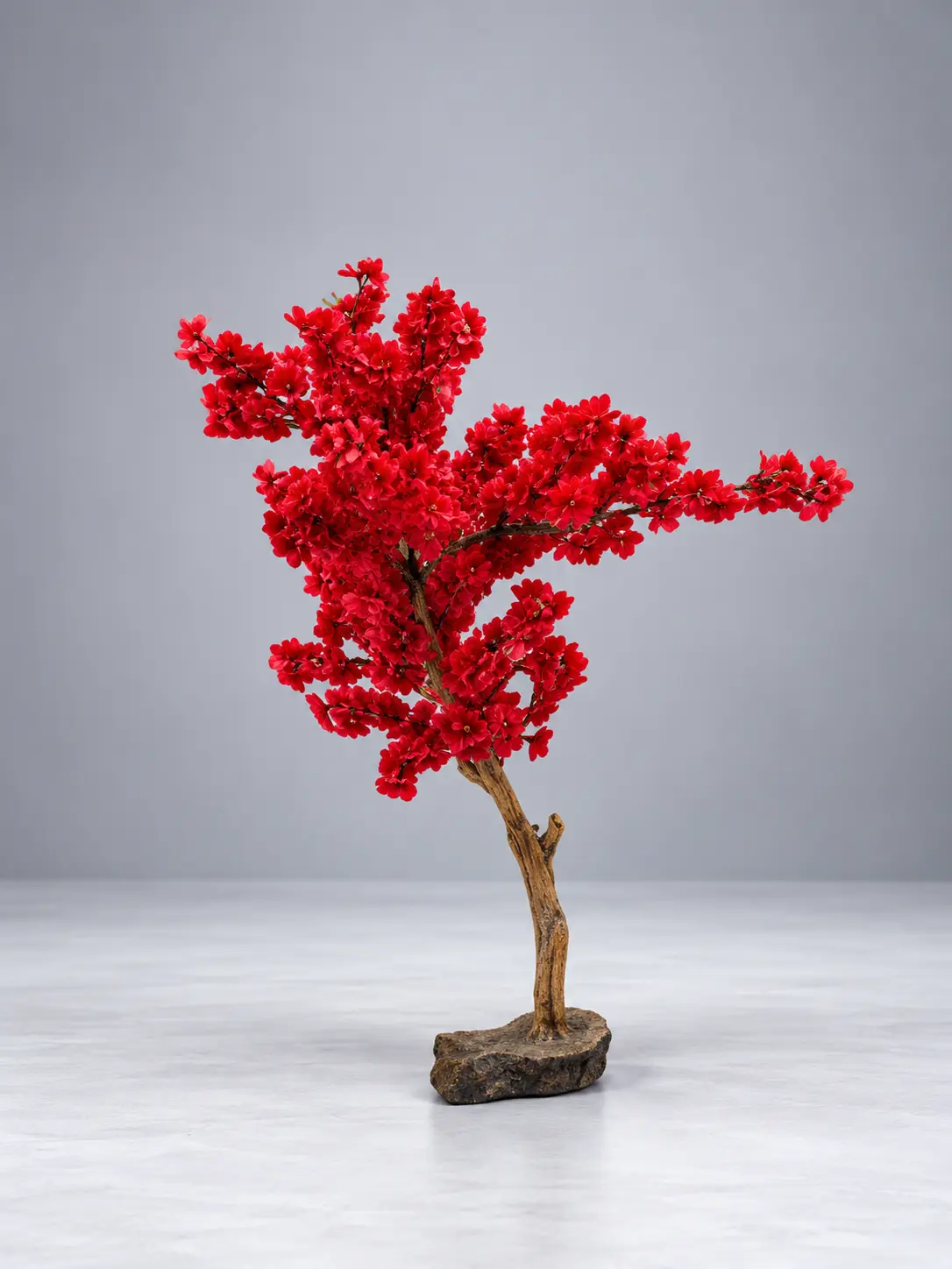 Vivid Red Blossom Bonsai in Studio Light Artificial Cherry Blossom Tree 200cm | Decorative Flower Tree Nigeria - Image 1